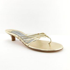 COLE HAAN Gold Strappy Thong Sandal from Italy 6.5